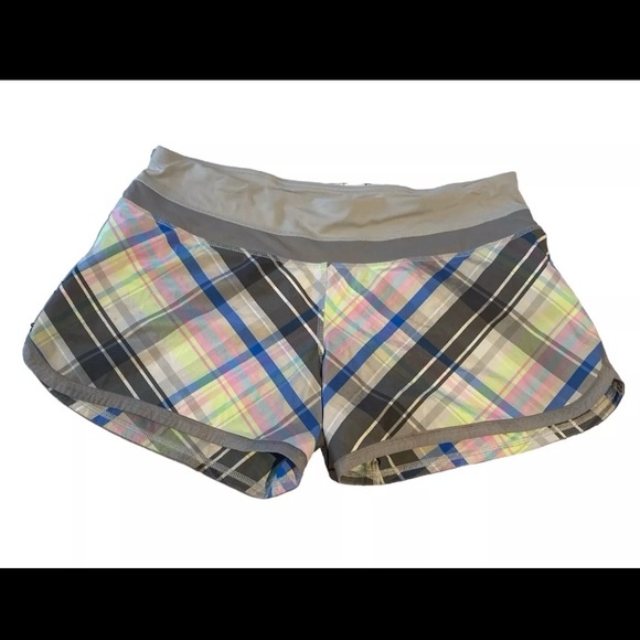 LULULEMON Run Speed Short Size 10 Rad Plaid Lullaby Reflective Ambient Gray - Picture 1 of 7